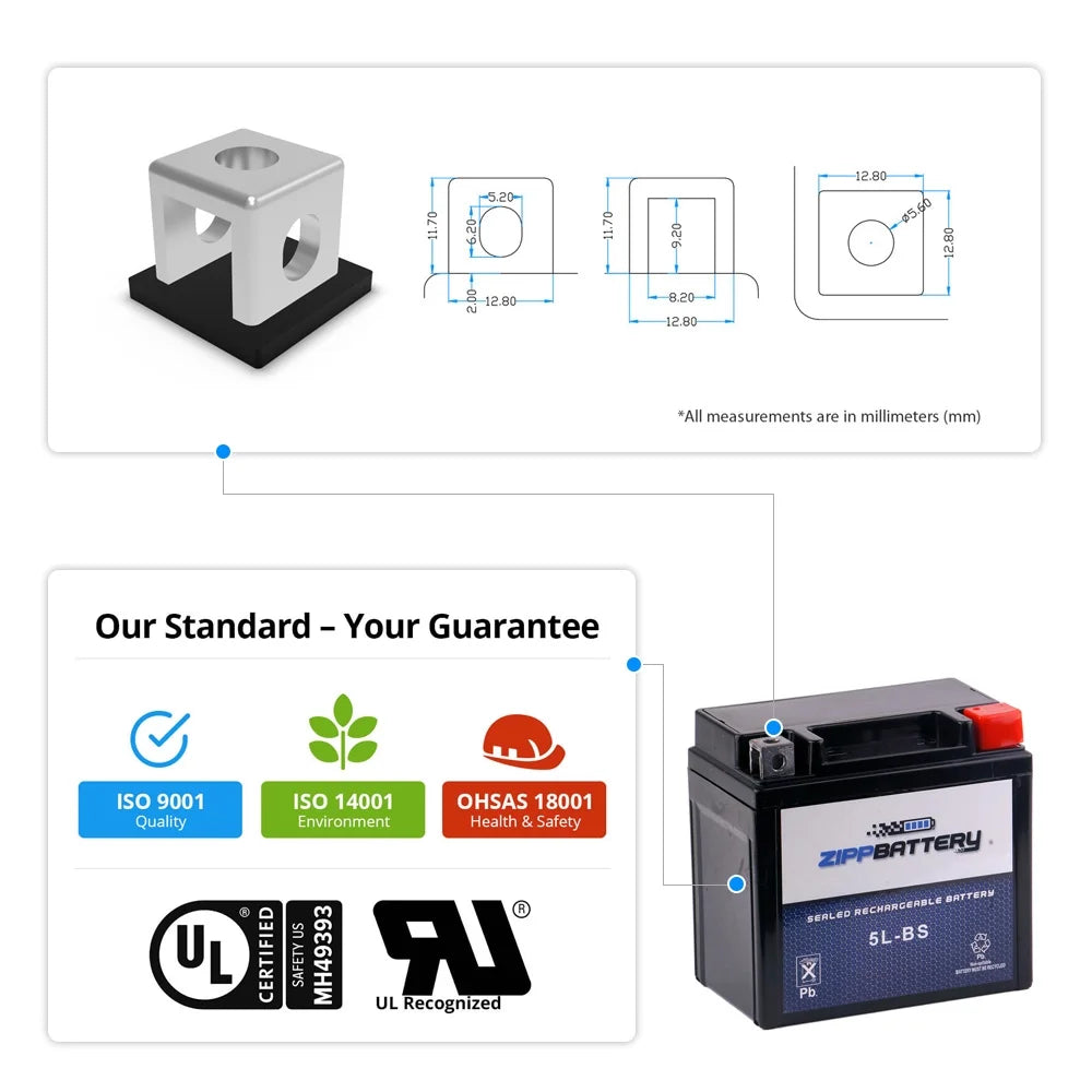 Motorcycle Battery YTX5L-BS H4255