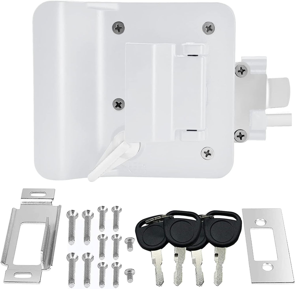 Black Zinc Alloy RV Door Lock with 4 Keys, Pack of 2 M537542