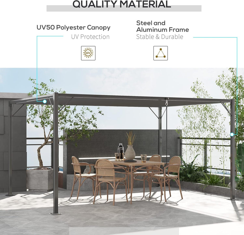 13' x 10' Outdoor Louvered Aluminum Pergola Gazebo with Adjustable Roof N1863