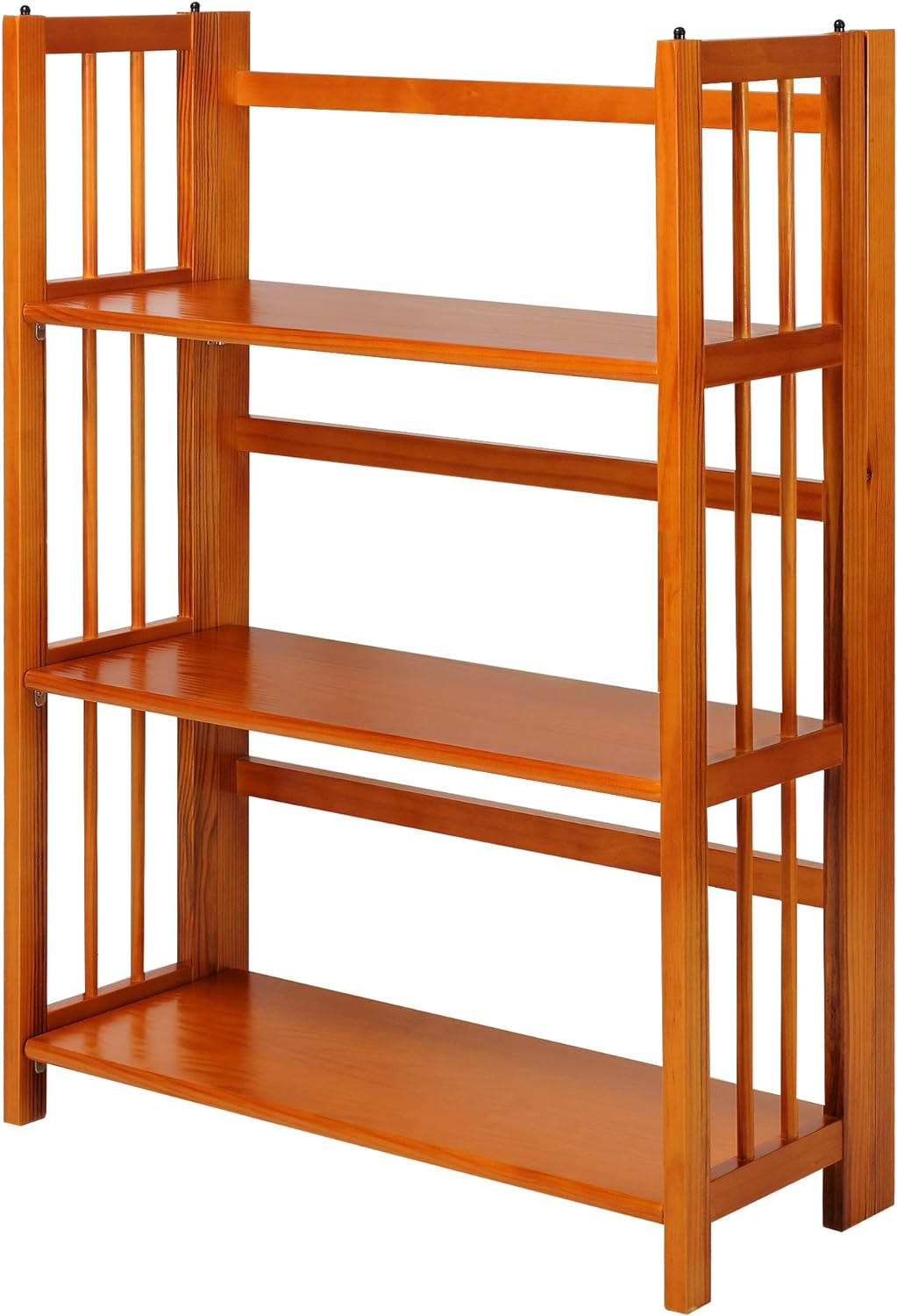 3-Shelf Folding Stackable Bookcase, Mahogany Q22663