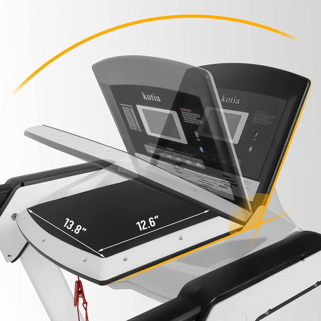 2-in-1 Folding Treadmill with Desk, Electric Treadmill with Auto Incline Bluetooth Speaker B4831