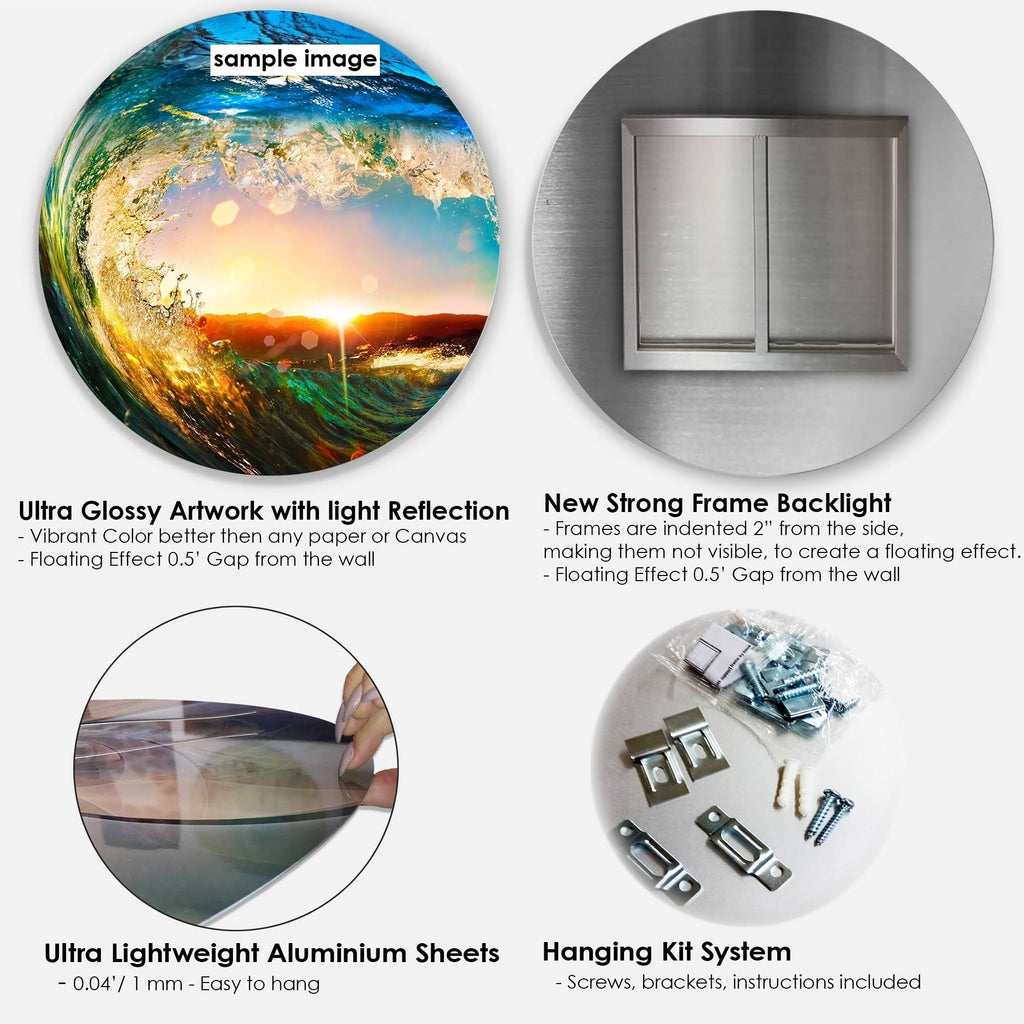 Landscape Large Disc Photographic Print on Metal V711
