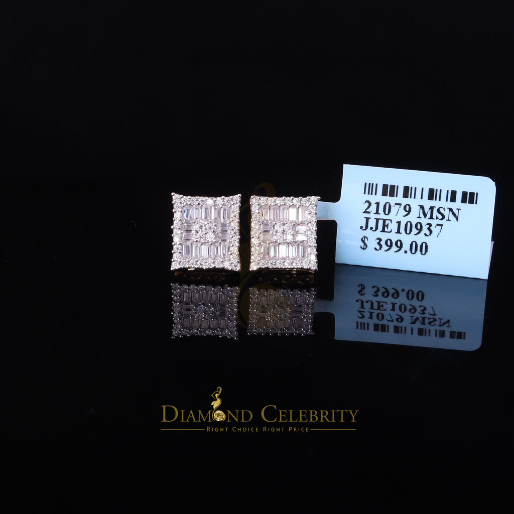 925 Silver Moissanite Baguette Stud Earrings T3093