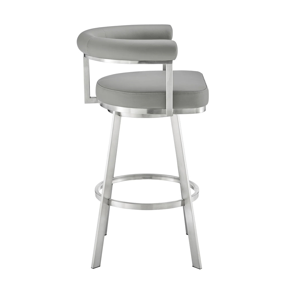 Light Gray Faux Leather Bar Stool Z637