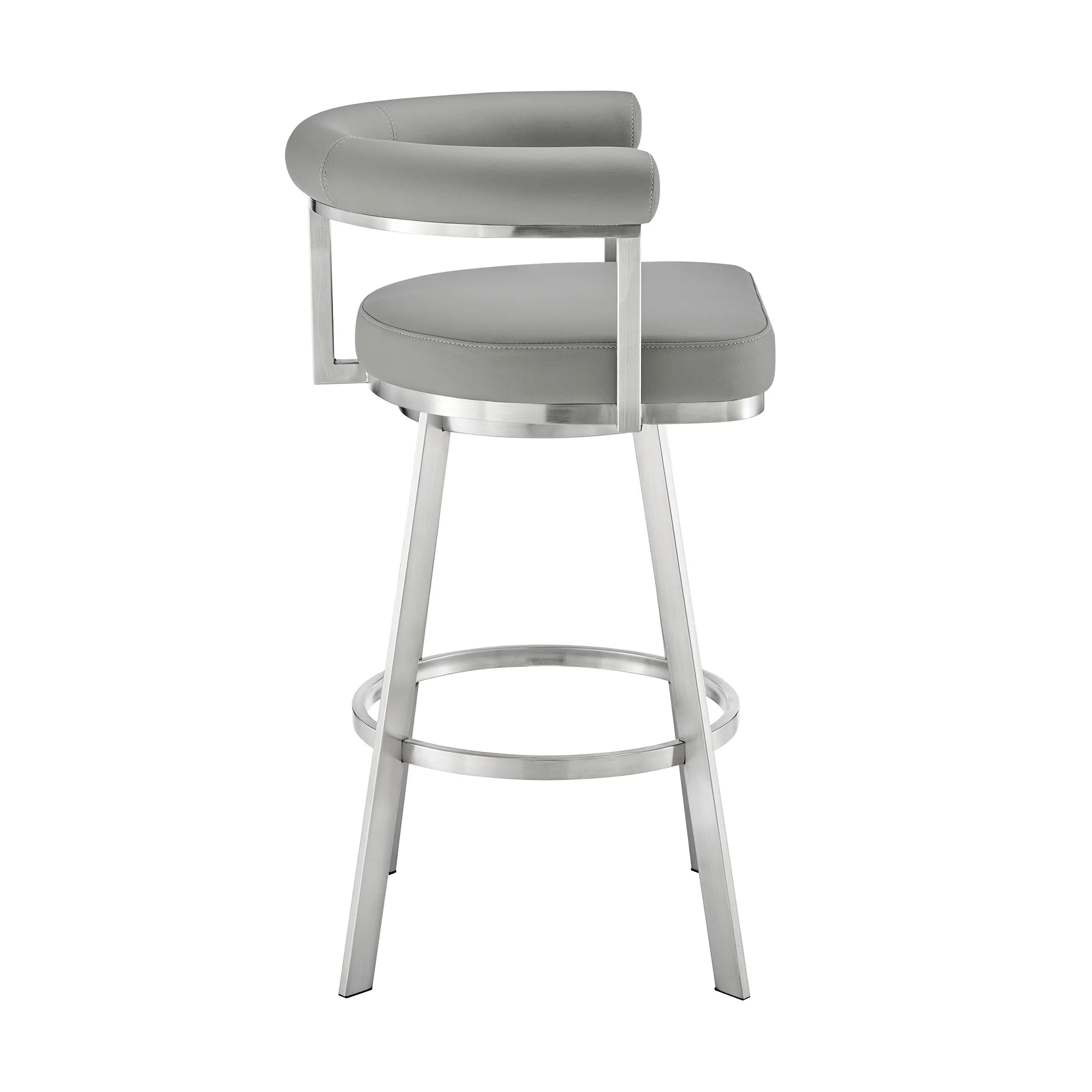 Light Gray Faux Leather Bar Stool Z637