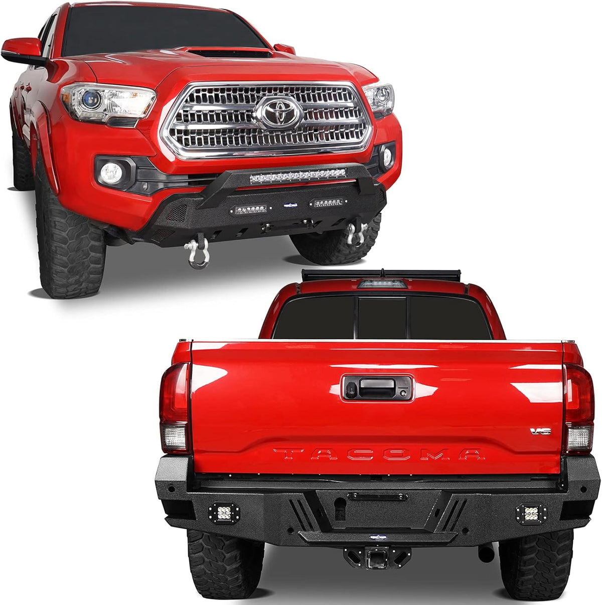 Tacoma Rear Bumper w/Sensor Holes + Front Bumper Kit M5355