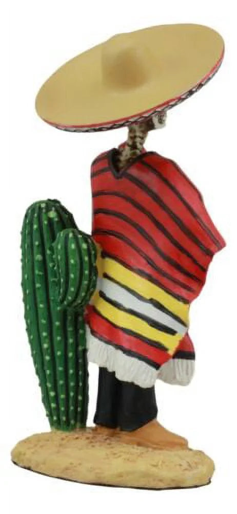 Skeleton Statue with Poncho Sombrero Cigar M158