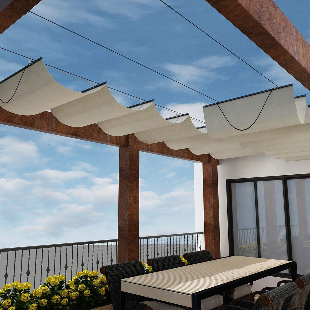 Brown 4' x 16' Retractable Shade Canopy Replacement Cover Y84873