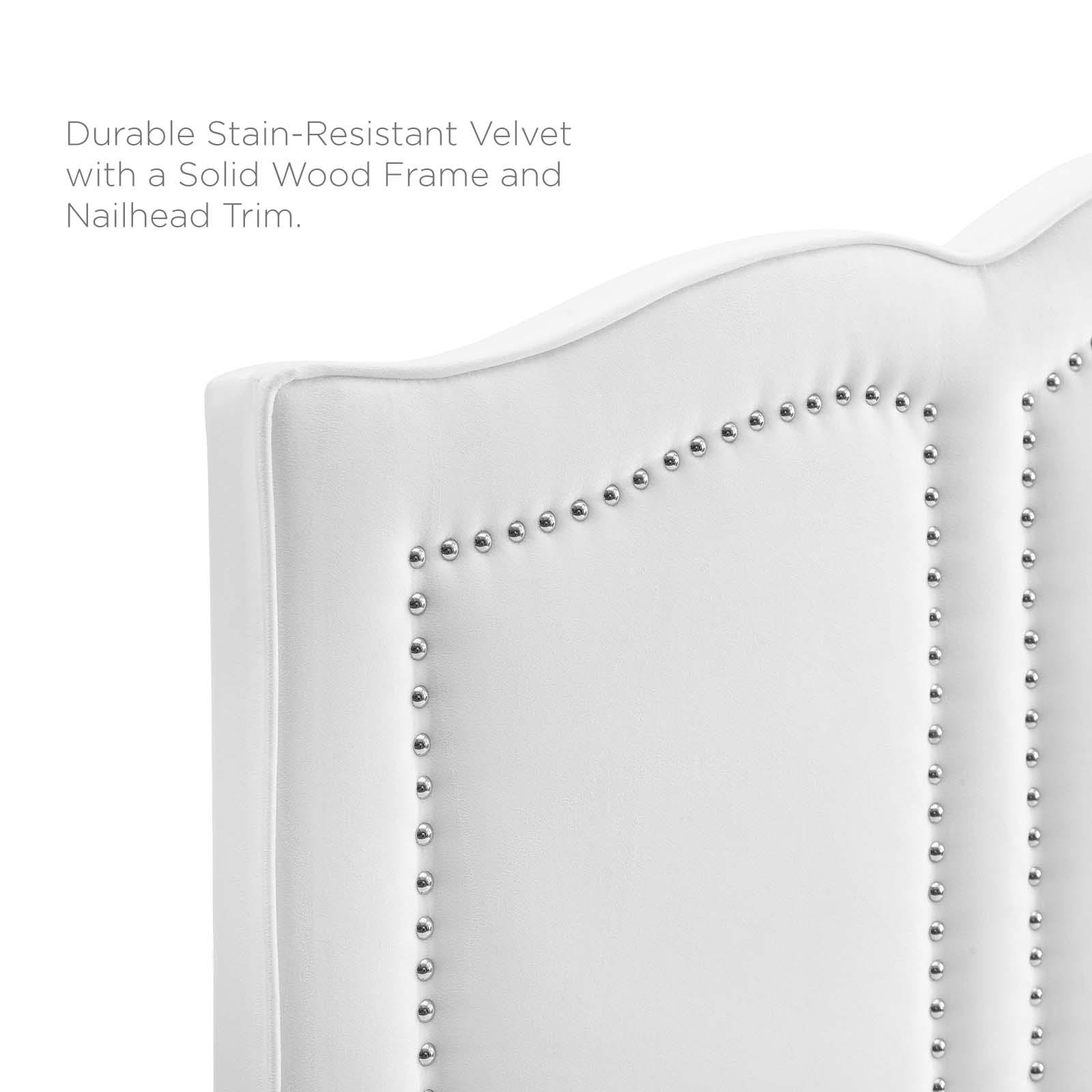White Performance Velvet Headboard E4521