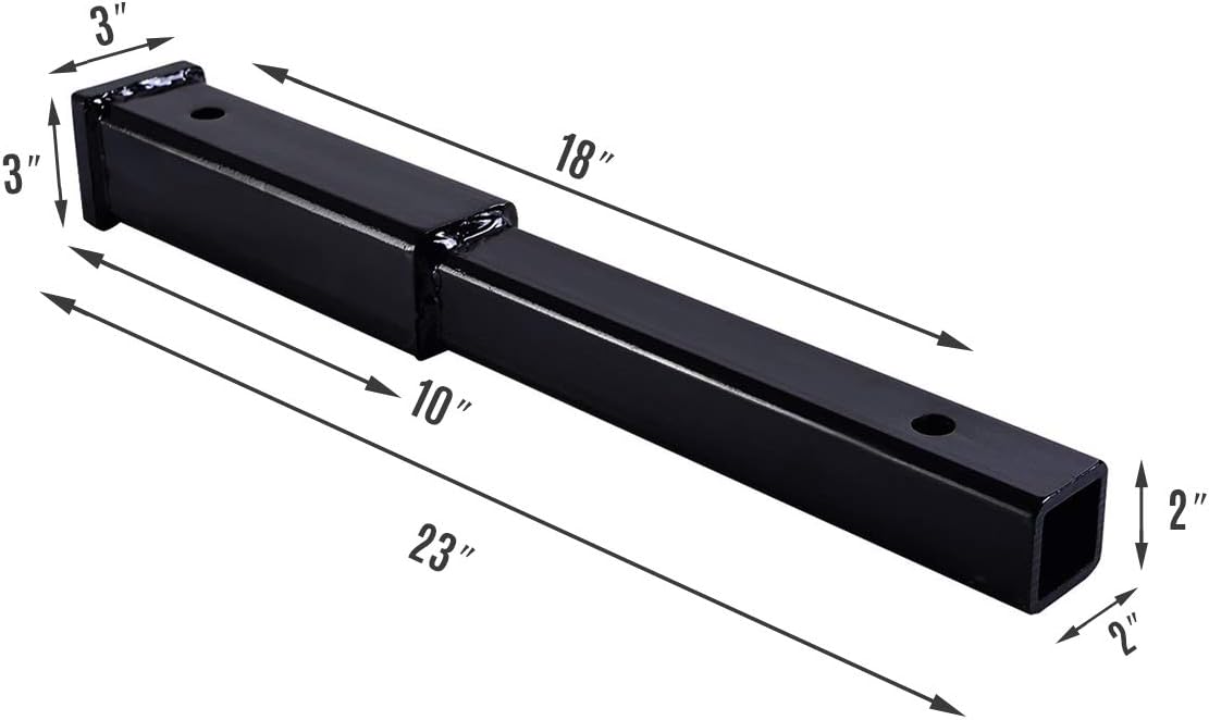 18 Trailer Hitch Extension for 2-Inch Receiver Tube Extender Pack of 2 T15662