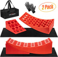 Curved RV Leveling Ramp Blocks Wheel Chock Leveler Kit 2 Packs Red J19234