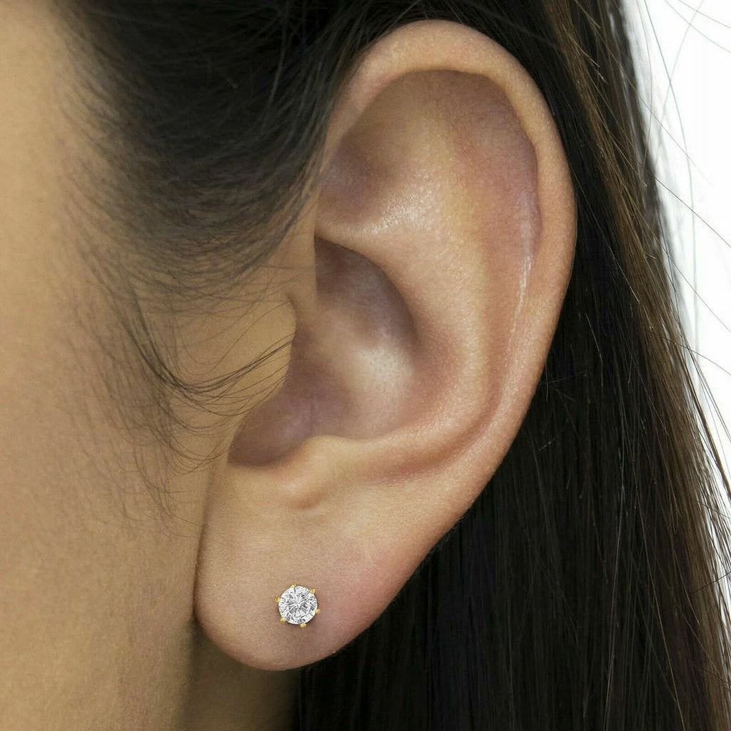 2 Carat Solitaire Moissanite Stud Earrings W8400