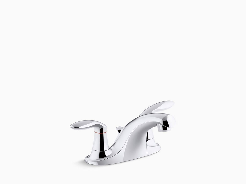 Two-Handle Centerset Bathroom Sink Faucet with Plastic Pop-Up Drain and Lift Rod G61301