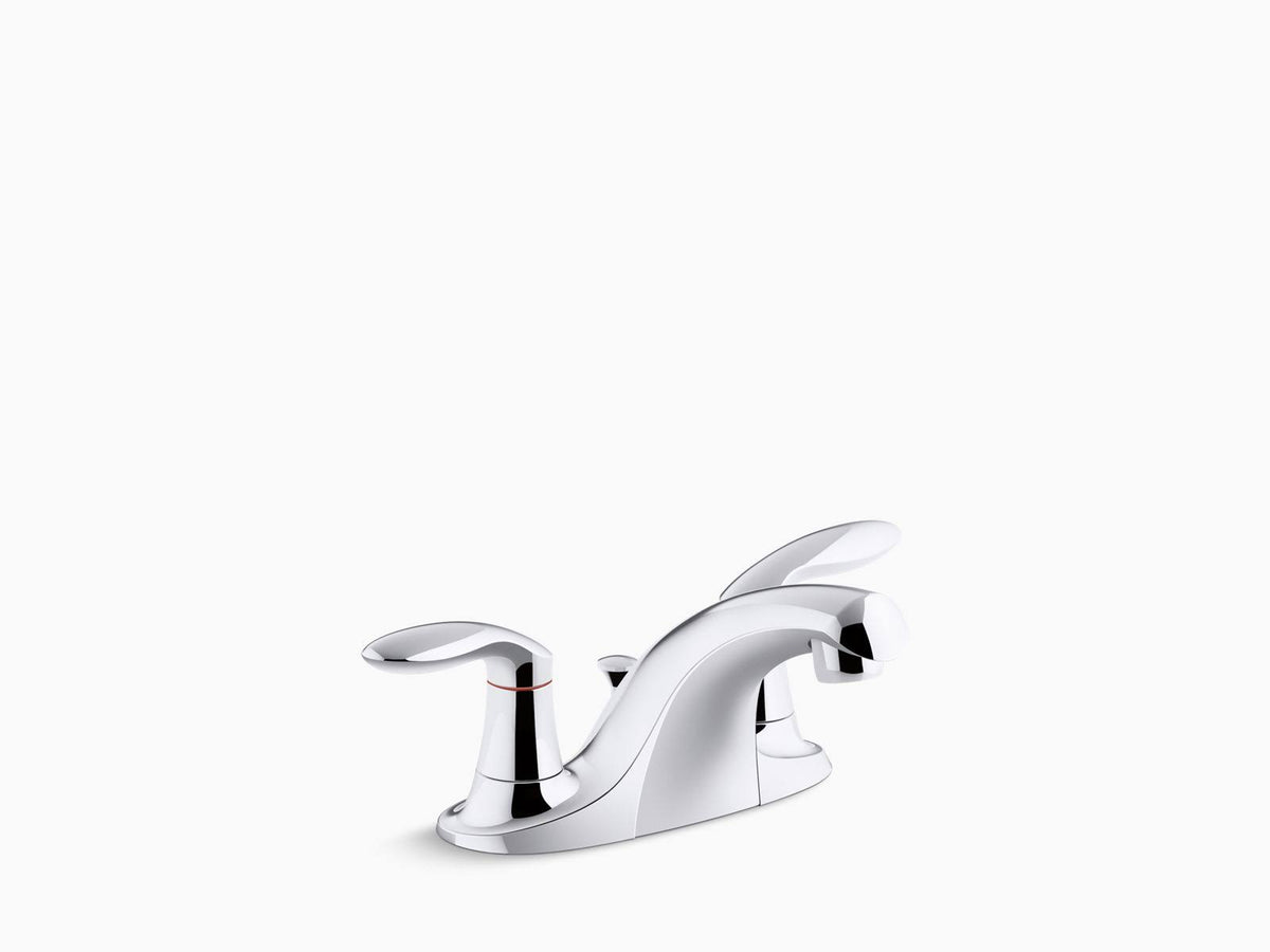 Two-Handle Centerset Bathroom Sink Faucet with Plastic Pop-Up Drain and Lift Rod G61301