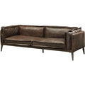 Distress Chocolate Top Grain Leather Loveseat W59477