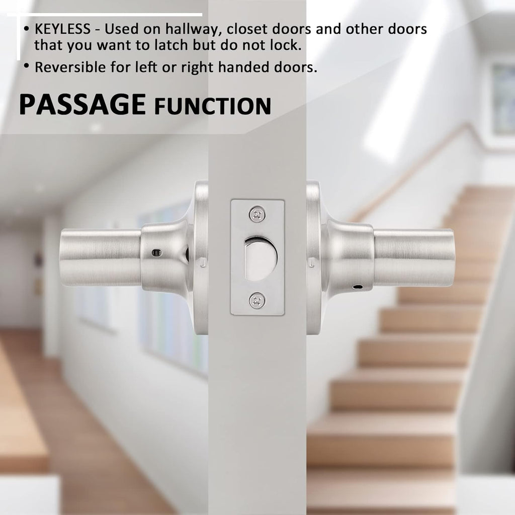 5 Pack Brushed Nickel Passage Door Levers Interior Door Handles V479795