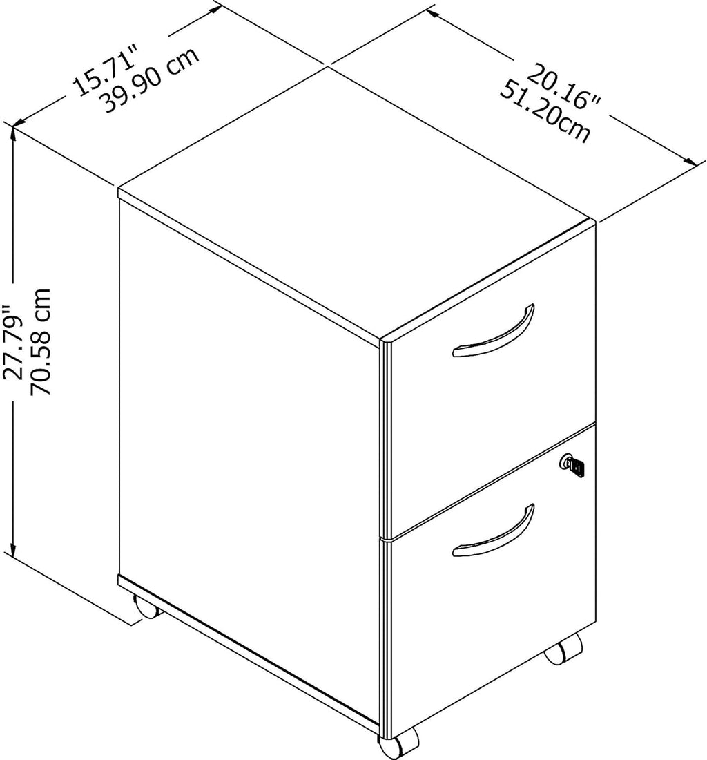 2 Drawer Mobile File Cabinet, Sand Oak O379