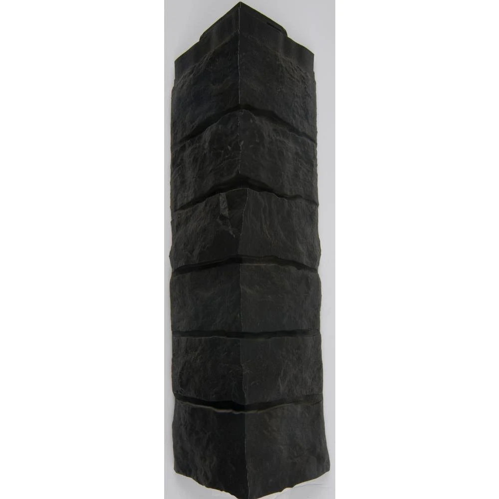 Black Stacked Stone Corner Vinyl Siding D620