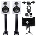 Studio Monitors with Stands, Headphones, Mic, Shield X923