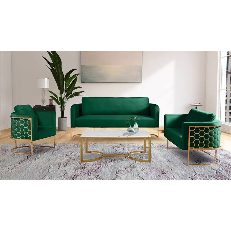 Green Velvet Gold Chair C88823