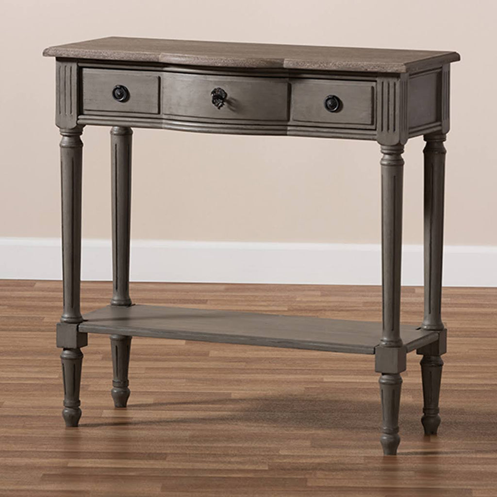 Gray 1-Drawer Wood Console Table Y676