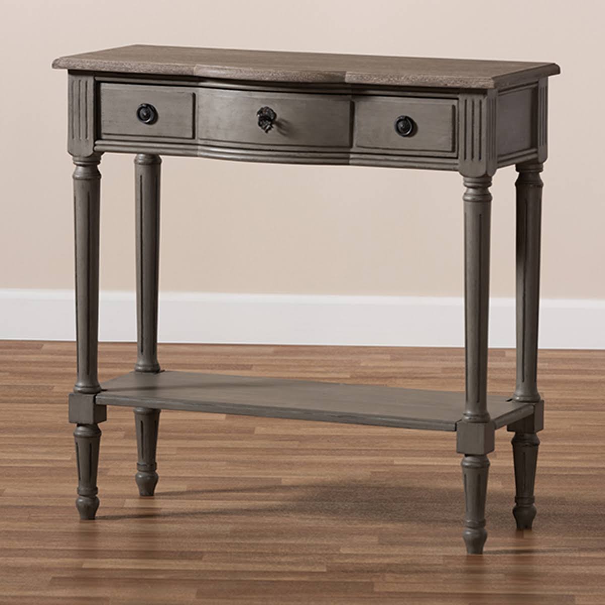 Gray 1-Drawer Wood Console Table Y676