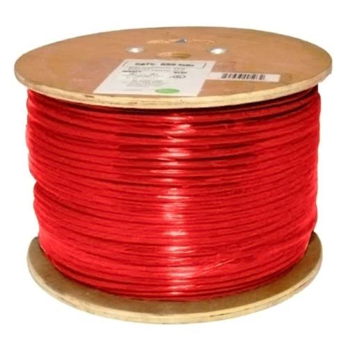 Cat6 Shielded Solid Bare Copper 1000ft Red Bulk Ethernet Cable V9292