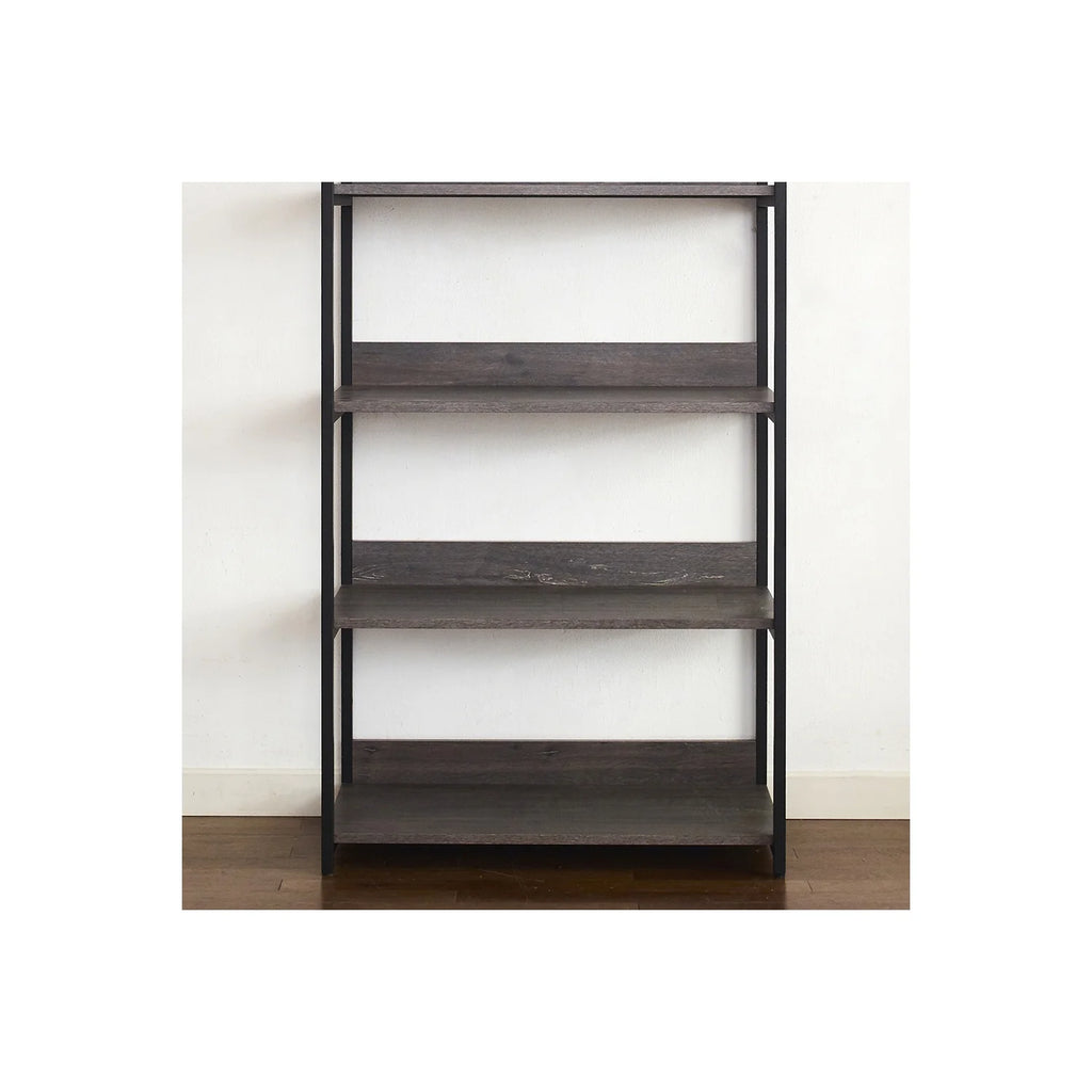 Rustic Gray Wood and Metal Walk-in Closet with 5 Shelves U860545