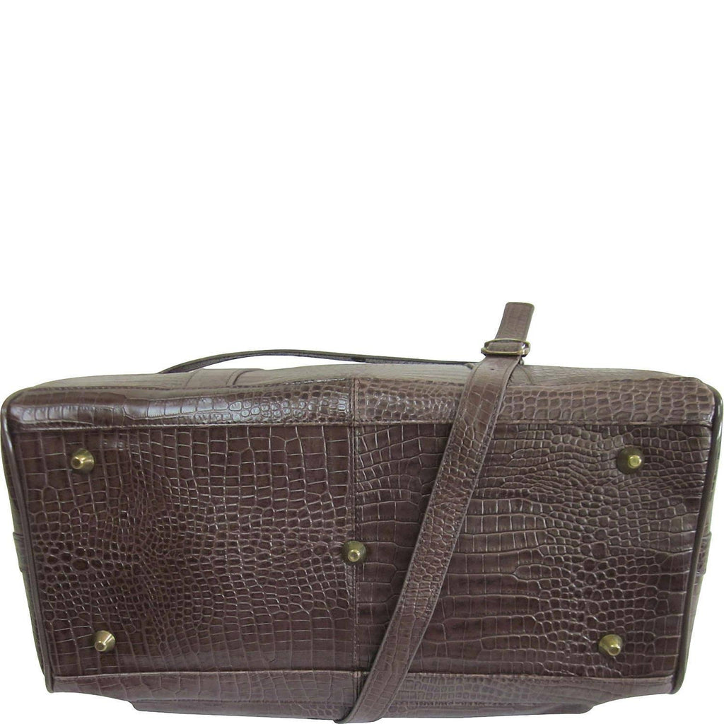 Brown Leather Carry-On Weekend Duffel P55734