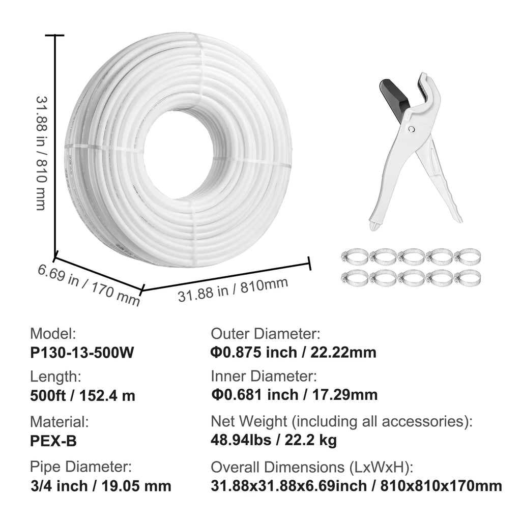 White PEX-B Tubing with Pipe Cutter V5983
