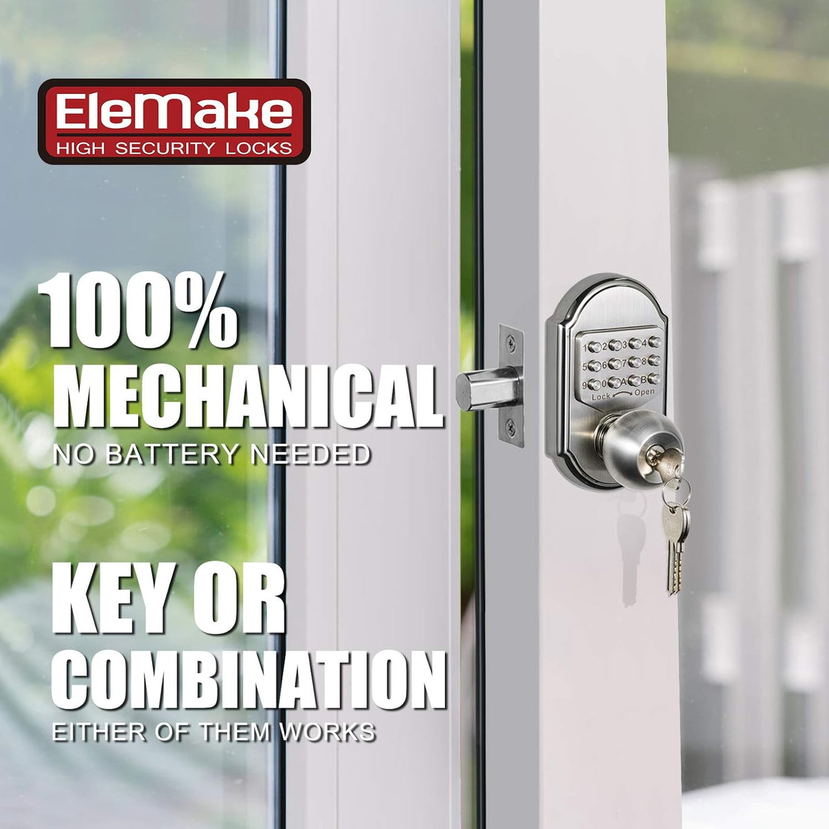 Mechanical Stainless Steel Digital Code Keypad Door Lock Deadbolt D929358
