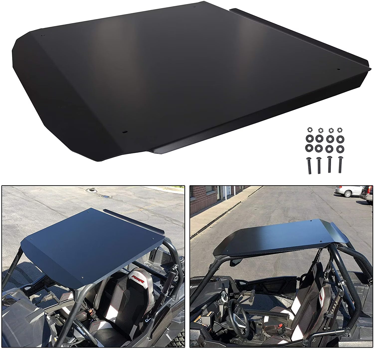 Aluminum Black Powder Coat Hard Top for Polaris RZR 900 900S 1000S XP1000 Turbo 2014-2022 2 Door Model Low Profile A460