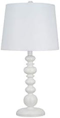Glossy White Wood-Look Table Lamp X93801