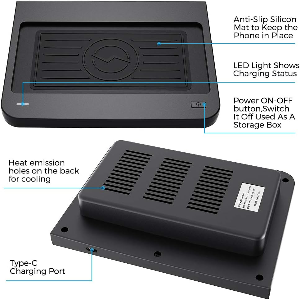 Wireless Phone Charger Pad for Audi Q5 SQ5 2018 2019 2020 Center Console, Pack of 2 Y28472