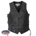 Black Leather Vest P3015
