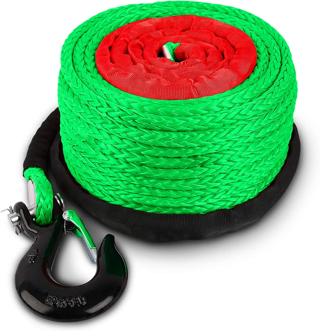 Synthetic Winch Rope with Hook and Sleeve Protection P978