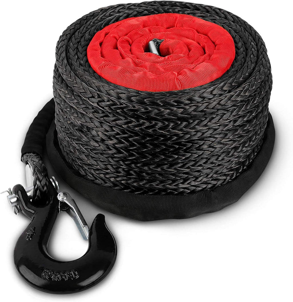 Synthetic Winch Rope with Hook and Sleeve Protection P978