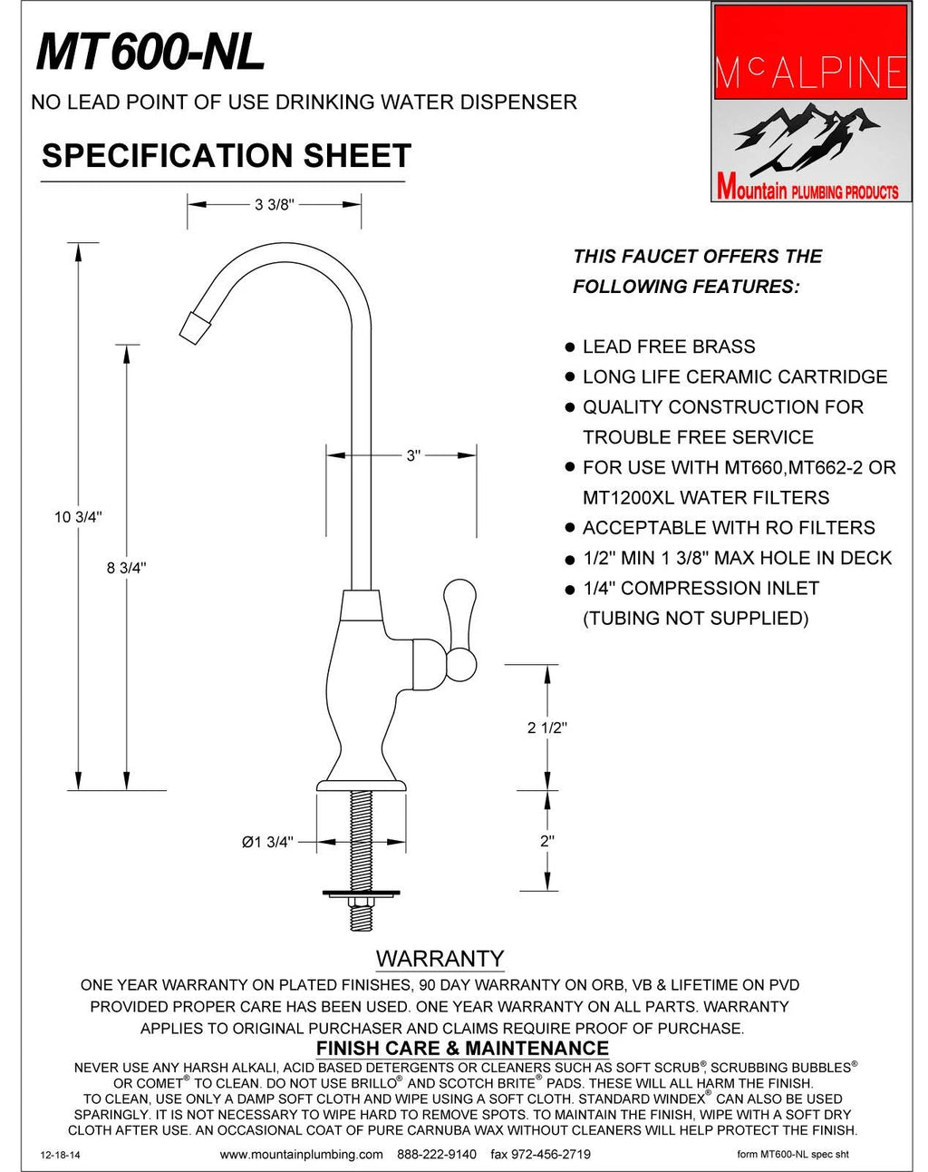 Polished Nickel Point-of-Use Drinking Faucet U25745