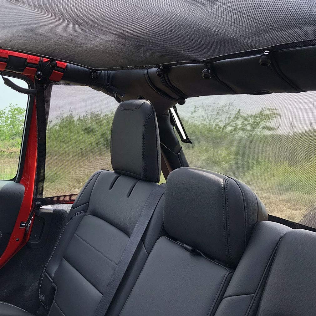 Black Mesh Sun Shade for Jeep Wrangler JKU 4 Door M58627