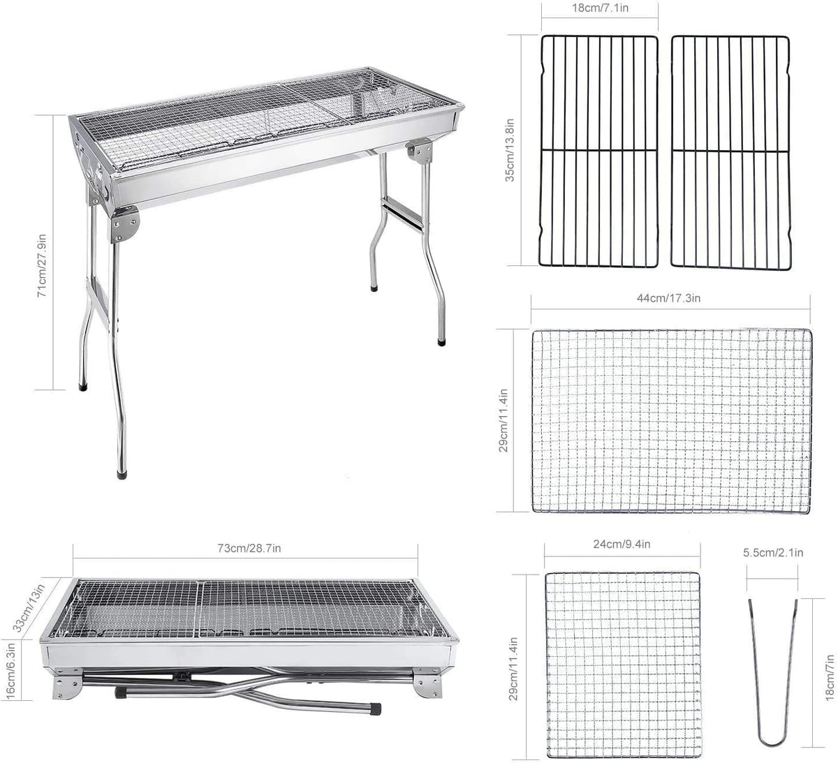 Stainless Steel Folding Portable BBQ Tool Kits (Large) V7942