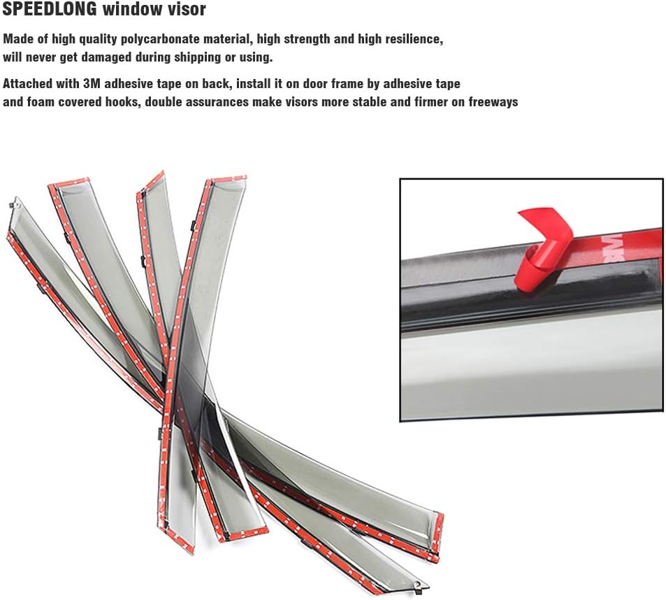 Car Window Visor Vent Shade Deflector Sun/Rain Guards U4139