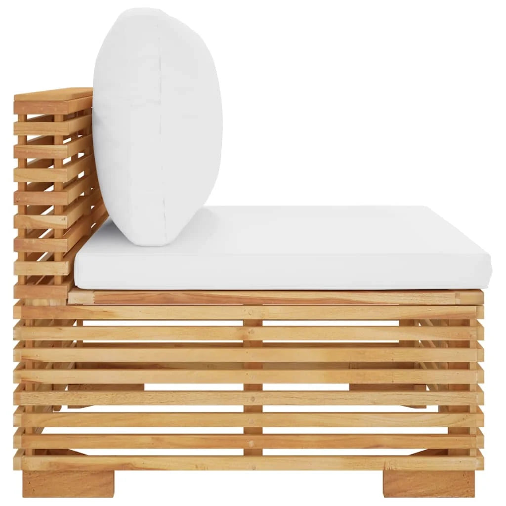 Cream Cushions Solid Wood Teak Patio Sofa K463