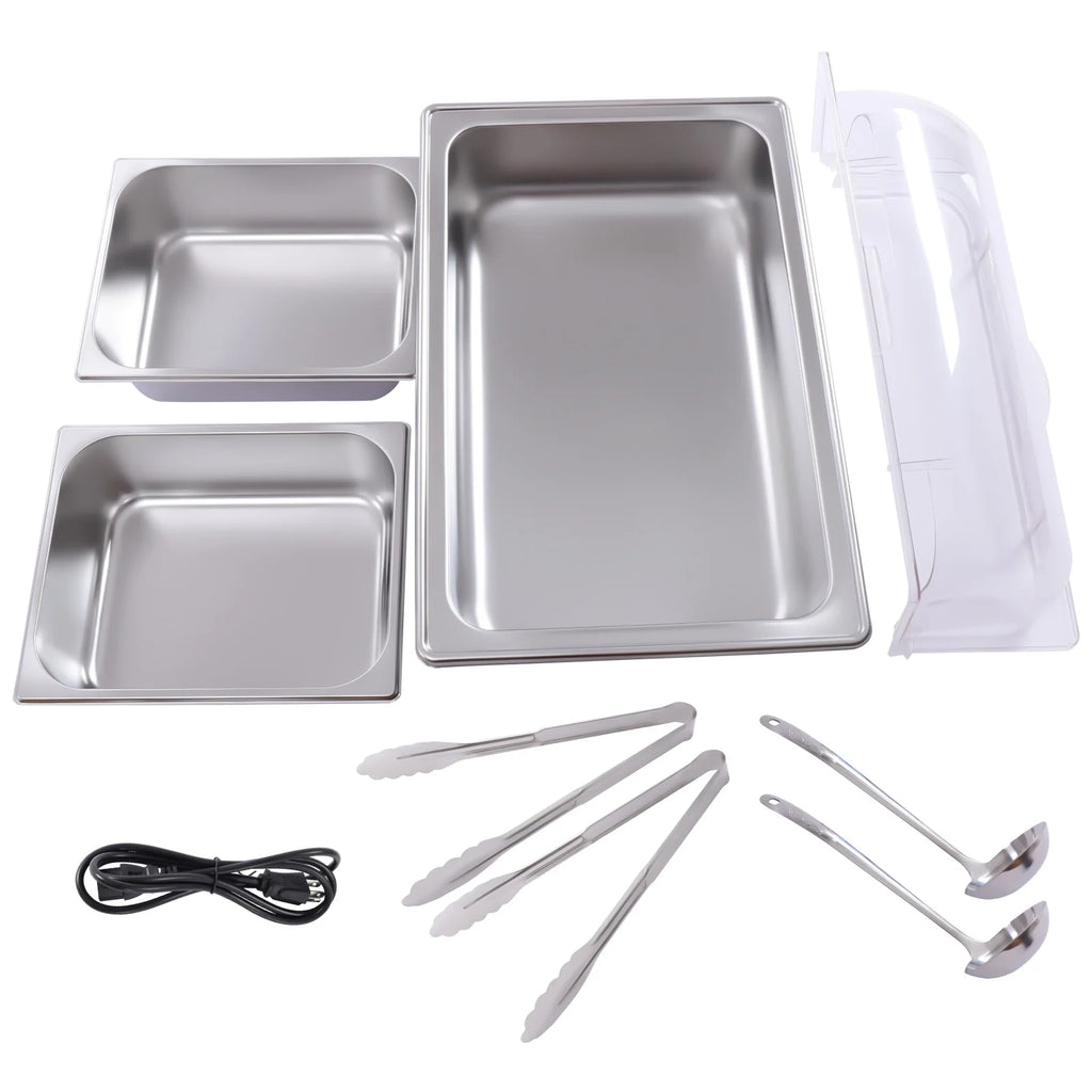 110V Stainless Steel Chafing Dish Buffet Set 2 Food Pot F344