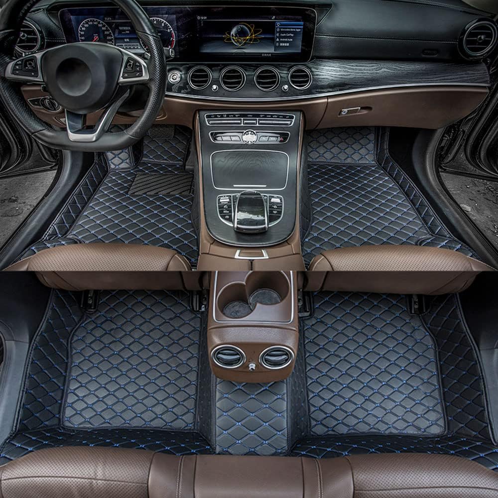 Black-Purple All Weather Non-Slip Leather Car Floor Mats R59348