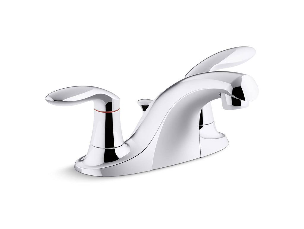 Two-Handle Centerset Bathroom Sink Faucet with Plastic Pop-Up Drain and Lift Rod G61301