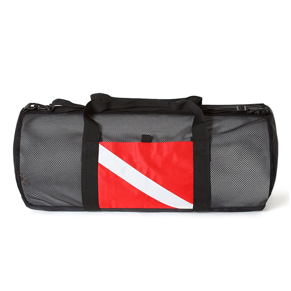 Black & Red Mesh Duffel Bag S48911