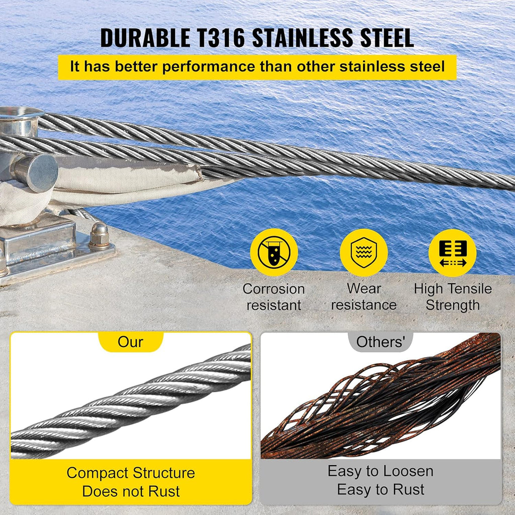 Stainless Steel 1/8 x 1000ft Braided Aircraft Cable C613003