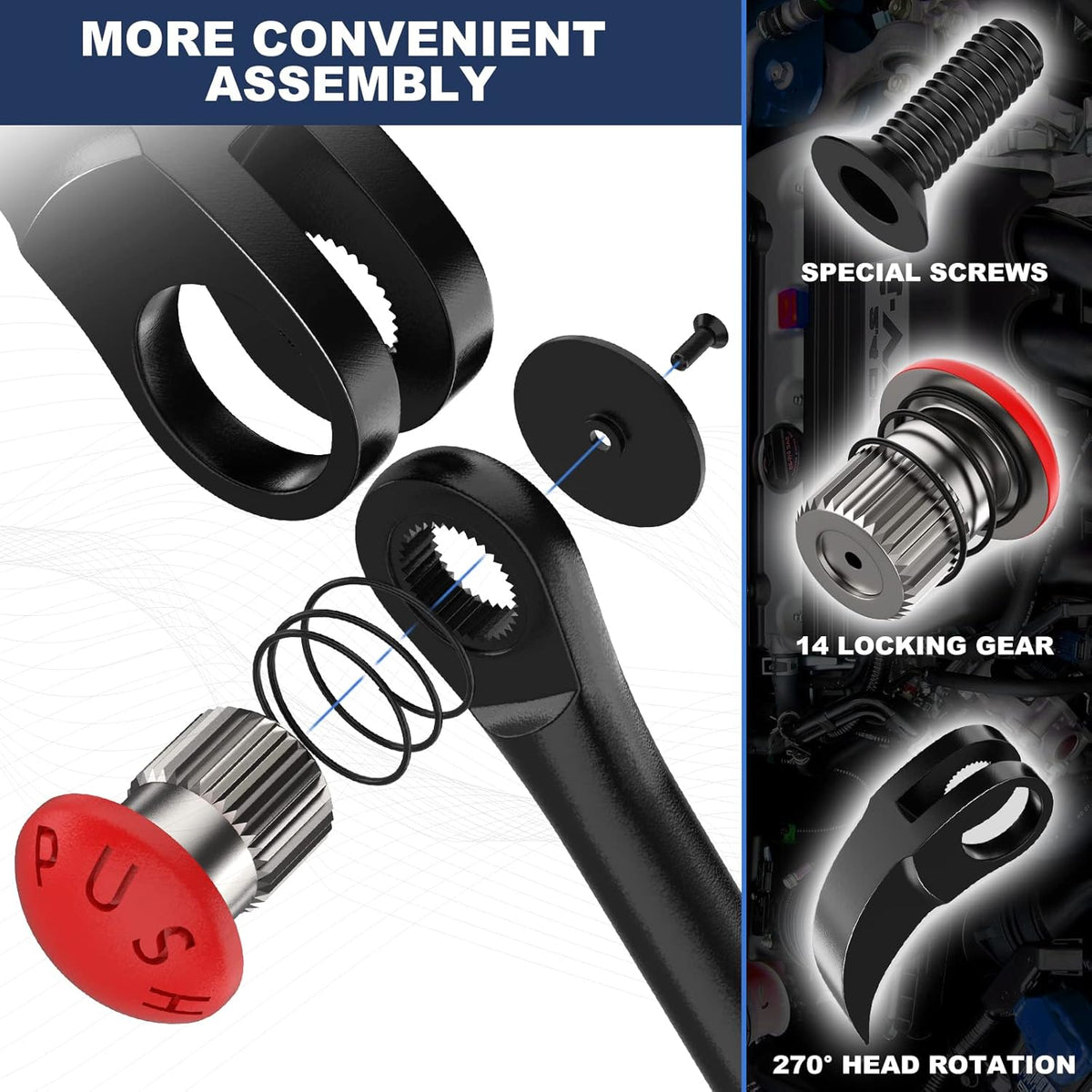 7Pcs Indexing Pry Bar Set with Flat Pry Bar and Lady Foot Pry Bar B162827