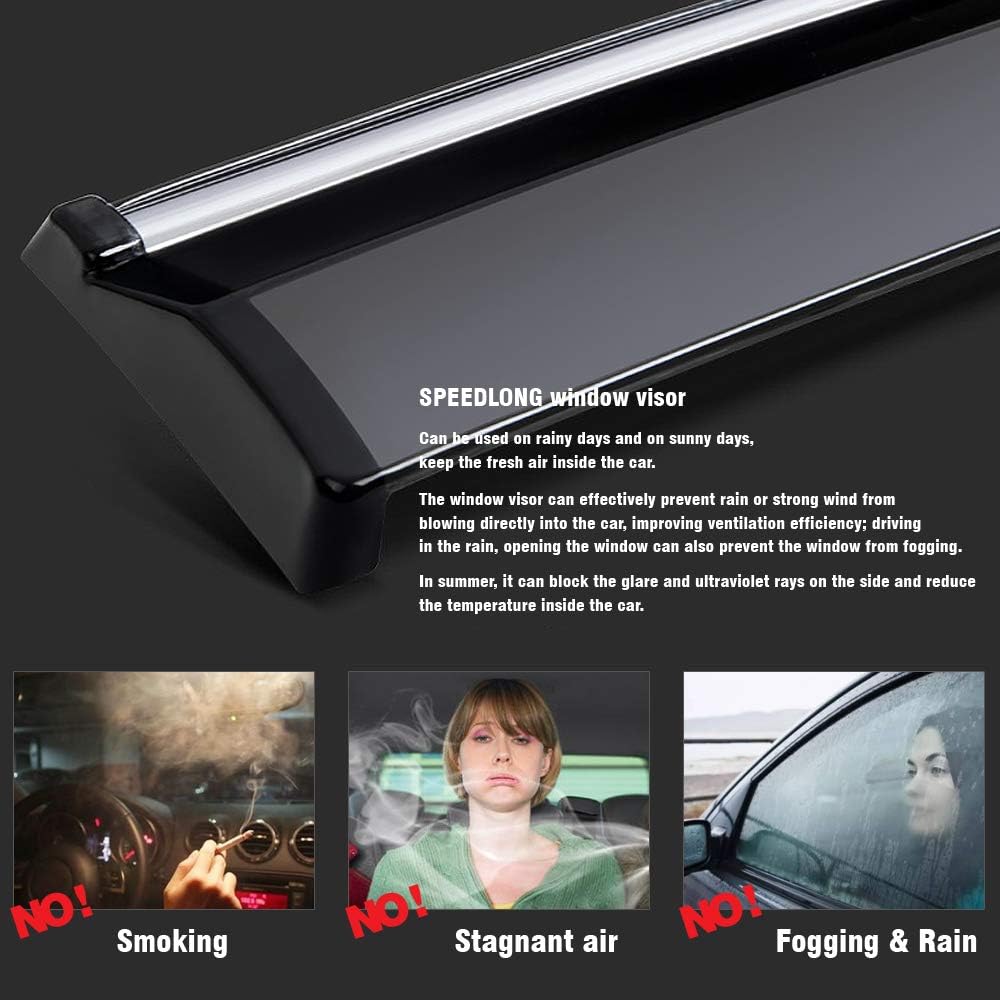 Car Window Visor Vent Shade Deflector Sun/Rain Guards U4139