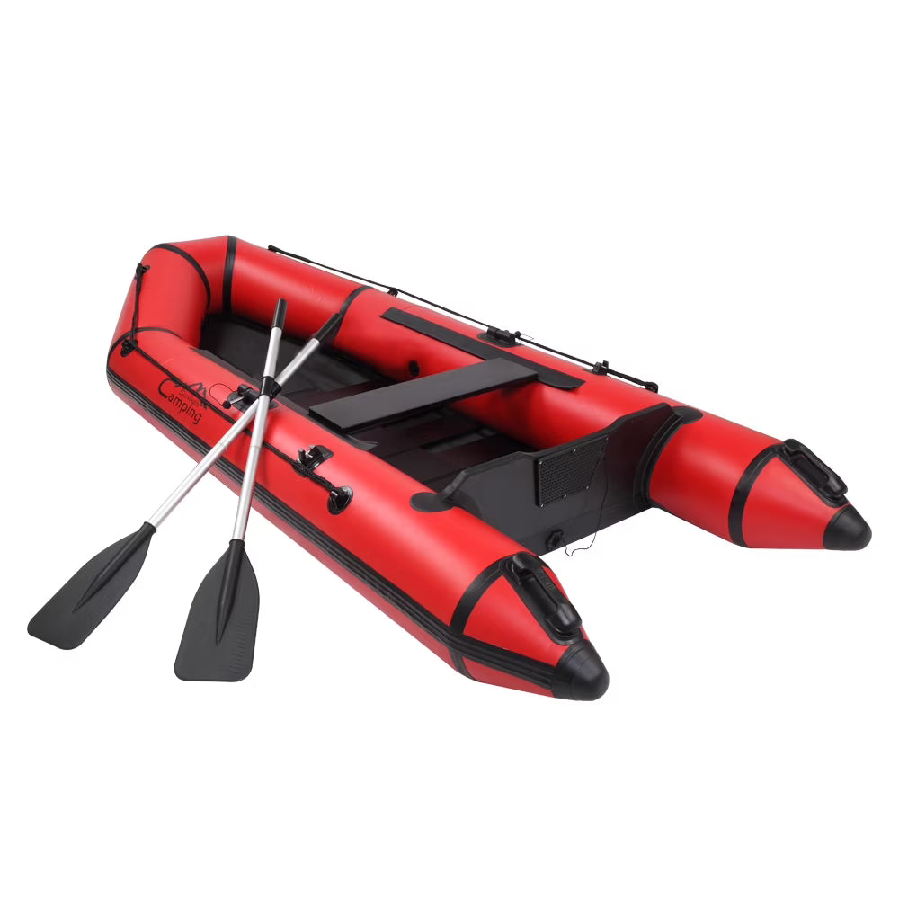 Red/Black 7.5ft Inflatable Boat with Oars and Air Pump X6565